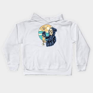 Grim Reaper Drink Orange Juice Kids Hoodie